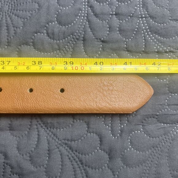 Vince Camuto Cognac Belt w/Gold Buckle, Ring loops & Medallion SZ L: NWT Beige - Picture 9 of 10